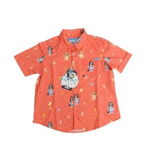RSVLTS Bluey‎ Shirt 5 Years Button Up Orange Dont Let It Melt Ice Cream New